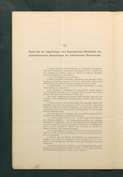 Bestimmungen für den Dienstbetrieb in den kunsthistorischen Sammlungen des Allerhöchsten Kaiserhauses