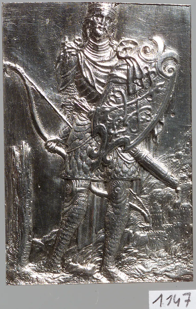 König Marsus; aus einer Serie von Plaketten mit Darstellungen der 12 ältesten deutschen Könige